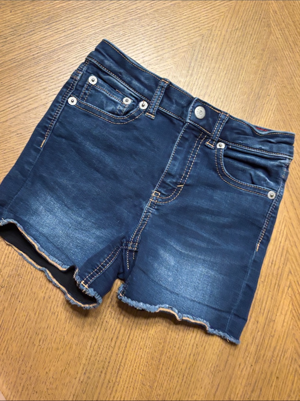 Vineyard Vines Dark Blue Denim Kids Cutoff Shorts stretchy and soft